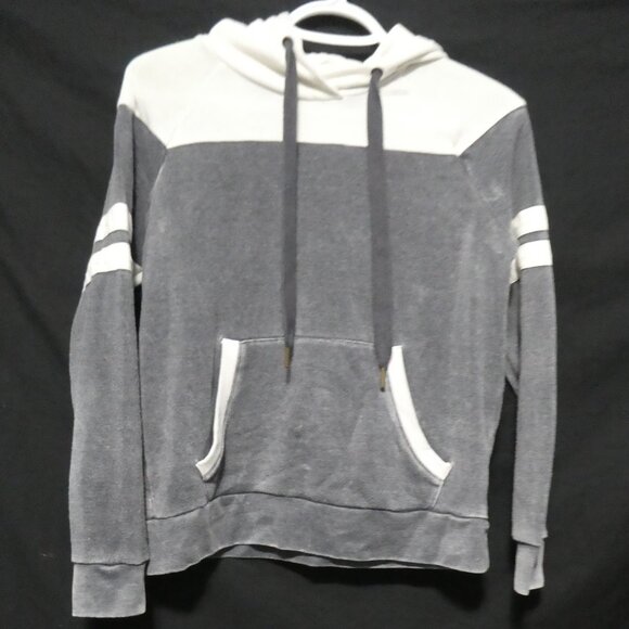 FOREVER 21 | small | Grey and Cream Hooded Sweatshirt | Kangaroo Pocket - Picture 2 of 16